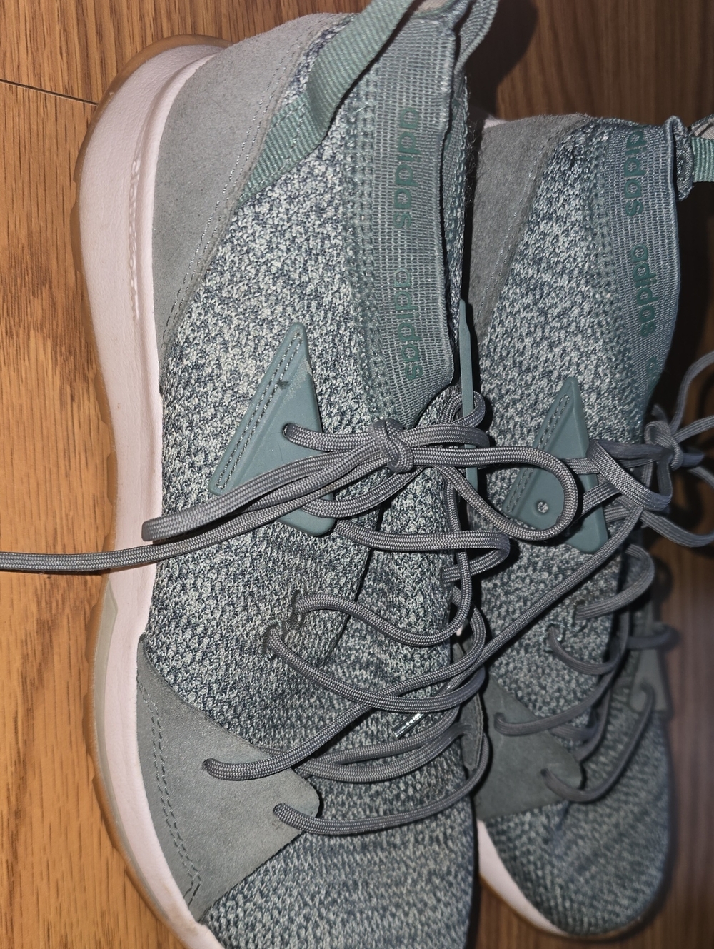 adidas Women's Knit Lace-Up Sneakers - Sage/Light Gray